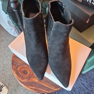 Moda International Dark Suede Ankle Boots